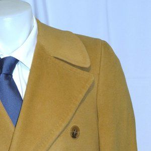 Dimitri Milano Vintage Double Breasted Beige Brushed Camel Hair Polo Coat 38 M